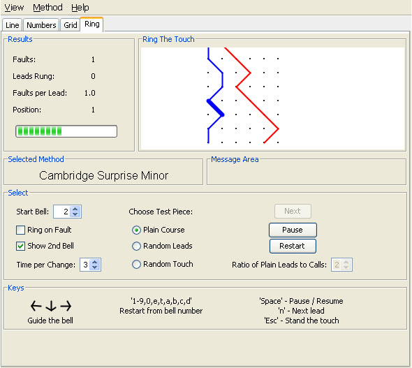 Ring a line in the simulator.