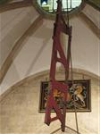 A part of the old Minster frame being lowered through the hatch, Jan 2017